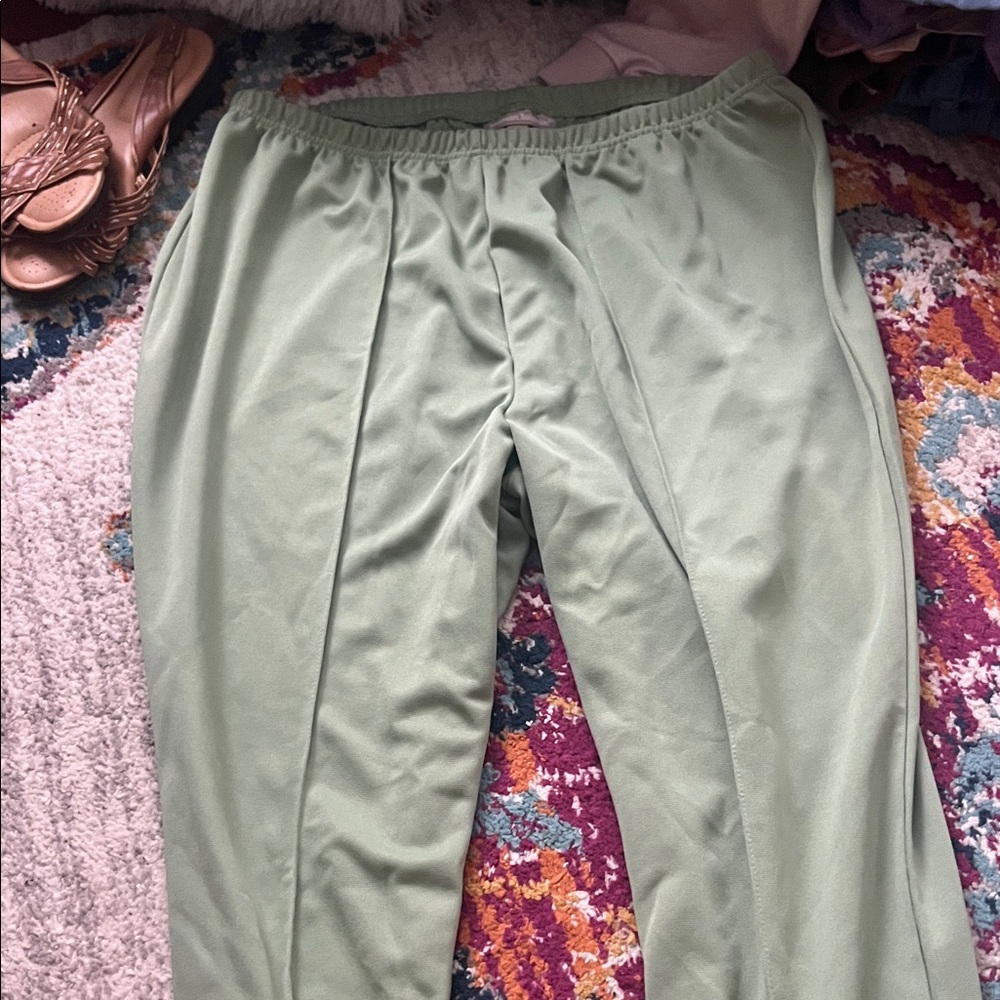 Woman Within Light Green Joggers